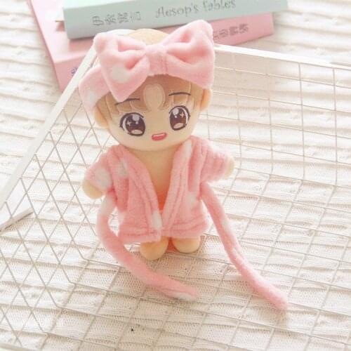 [MYKPOP]KPOP Dolls Clothes- Cute Bathrobe & Hairband 2pcs Set for 20cm Dolls(without doll) KPOP Fans Collection SC20070411