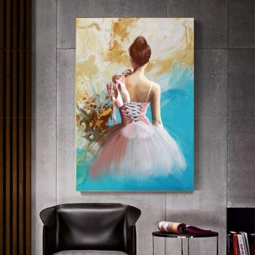 Girl Ballerina Portrait Pictures Canvas Paintings Wall Art Posters And Prints For Decorative Living Room Frame