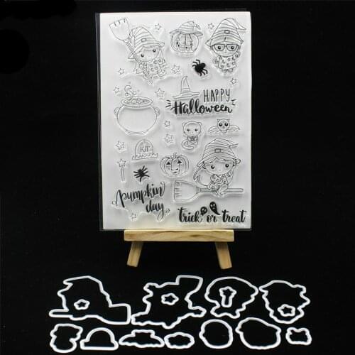 KSCRAFT Happy Halloween Transparent Clear Silicone Stamps for DIY Scrapbooking/Card Making/Kids Fun Decoration Supplies