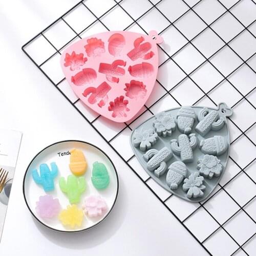 10 Holes Cactus Flower Silicone Cake Mold DIY Candy Chocolate Molds Cake Decorating Tools Kitchen Baking Mould