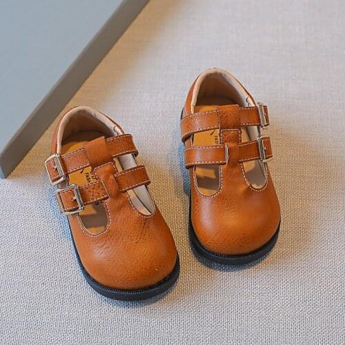 Girls Leather Shoes 2021 Autumn New Fashion Kids Single Shoes Flats Anti-slip Princess Shoes Child Toddlers G197