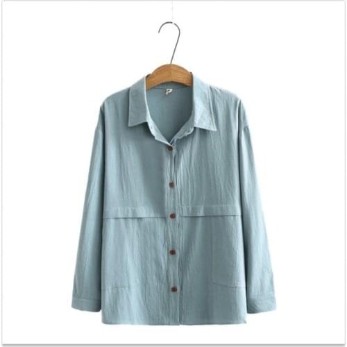 Plus Size XL-4XL Vintage Tops Womens Solid Fashion Simple Elegant Blouse Female Spring Autumn Blusas