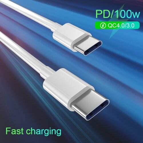 1/2Pcs PD Cable 100W 5A Quick Charge USB C To Type C Cable For MacBook Pro Fast Charging For HuaweiXiaomi Samsung 1M Data Cable