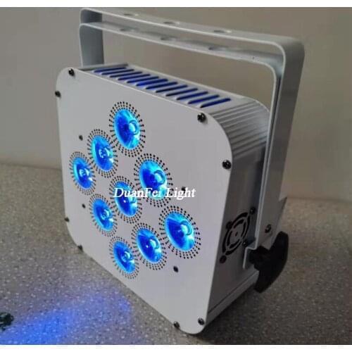 8 pieces 9x18w 6in1 rgbwa uv led par battery uplight wash lyre wireless par led wifi phone app control