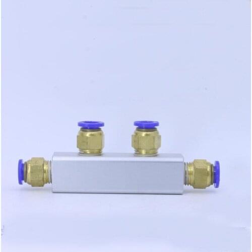 20x20mm Push Fit 8mm 2 Way 5 Port Pneumatic Fitting Manifold Block Splitter