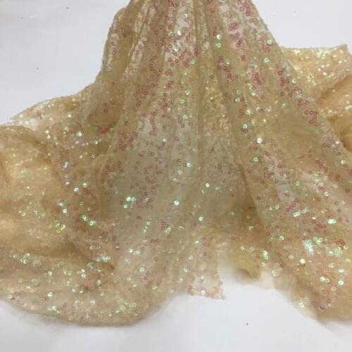 23 colors (5yards/pc) shining sequins net lace fashion African French tulle lace fabric for party dress FSQX065