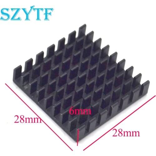 50pcs Heat sink 28 *28*6MM (black broken groove) high-quality radiator