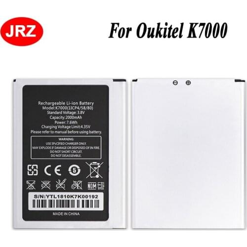 JRZ For Oukitel K7000 Phone Battery 2000mAh For Oukitel K7000 Top Quality Replacement Batteries