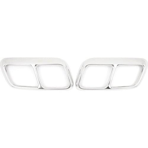 Car Silver Chrome Exhaust Pipe Cover Out Tail Throat Decor Trim for Land Rover Range Rover Sport 2018-2020