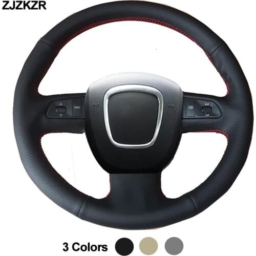 Car Auto Steering-Wheel Cover For Audi A3 8P Sportback A4 B8 Avant A5 8T A6 C6 A8 D3 Q5 8R Q7 4L S3 S4 S5 Volant Car Accessories