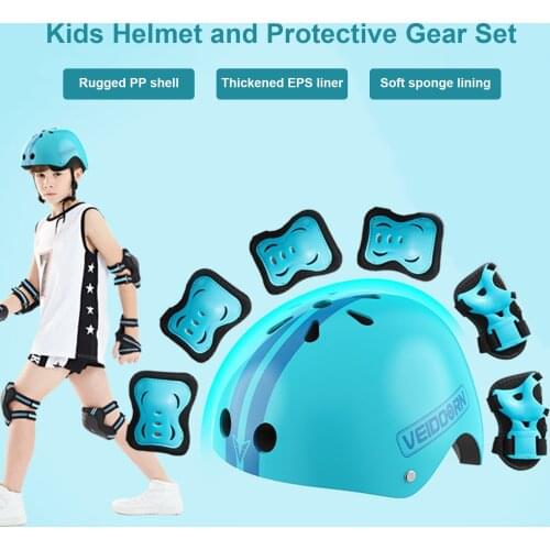 Kids Helmet with Pads Set Sports Protective Gear Set for Skating Strong protection hard PP shell soft EPS inner Breathable