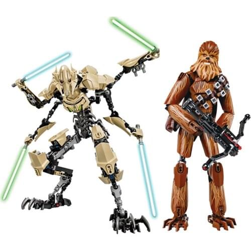 Star Wars Action Figure Starwars Luke Leia JAR Sith Trooper Grievous Han Solo Maz Anakin Darth Vader Yoda Building Blocks Toys