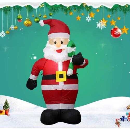 120cm Cartoon Giant Santa Claus with Crutch Inflatable Toys Christmas Props Snowman Christmas Party Decor Party Balloons