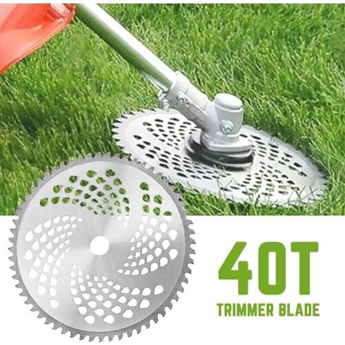 2pcs 10inch Grass Trimmer Head with 40-teeth Chain Saw Blades Rotary Tray Carbide Brushcutter Blades for Garden Lawn Mower