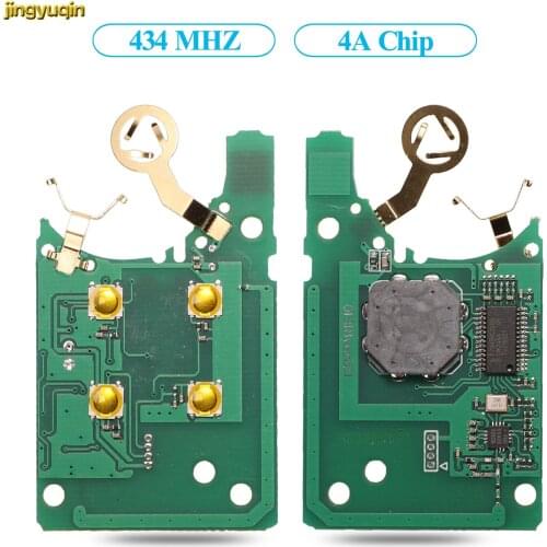 Jingyuqin Remote Car Key Alarm 434mhz Hitag AES 4A Chip For Renault Megane 4 Keyless Go / Entry 4 Button Smart Control