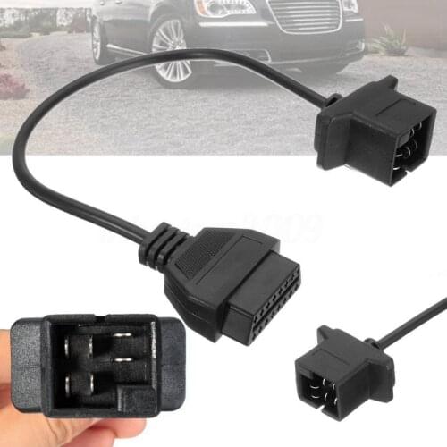 JX-LCLYL 6 Pin OBD To OBD2 Connector Adapter Cable Wire For Chrysler Jeep Dodge