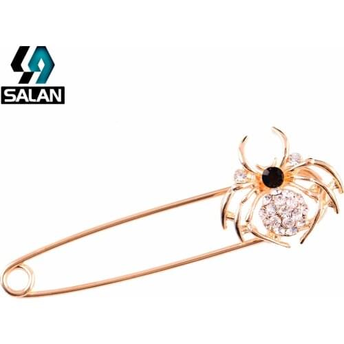 Korean fashion inlaid rhinestone spider brooch pin high-end personalized crystal costume brooch accessories
