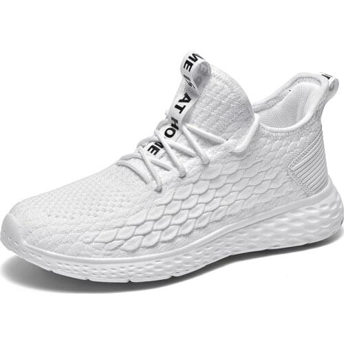 White Fashion Mens Casual Shoes Comfortable Breathable Sneaker Man Zapatos Hombre Casual Lightweight Summer Walking Mens Shoes