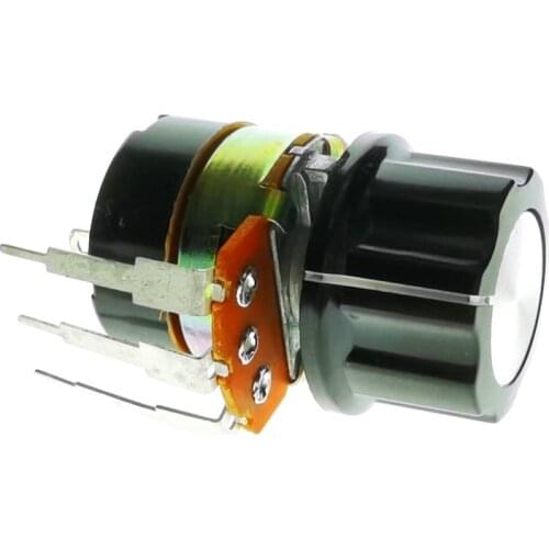 1PCS HOT B500K Single potentiometer with switch potentiometer speed governor round hole shaft length 500K 15MM 20MM