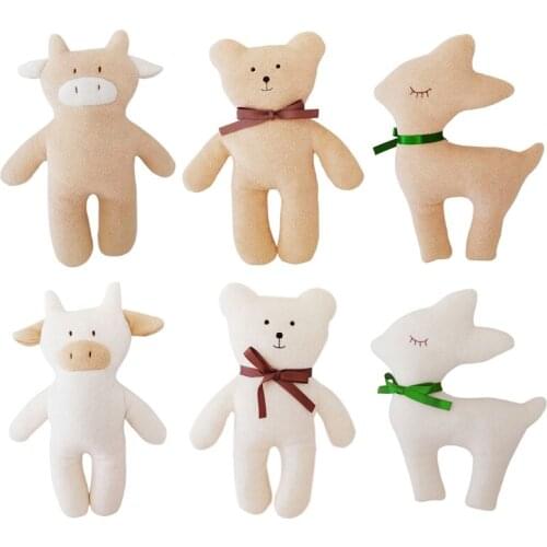 Soft Appease Doll Animal Plush Toy Cartoon Calf Bear Fawn Children Appease Dolls Children Room Decoration Christmas Gift H9EF