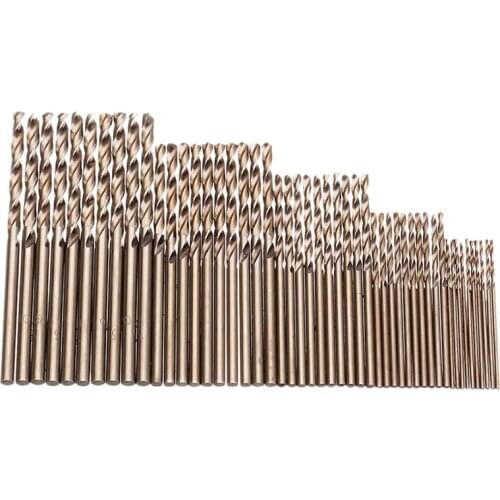 50Pcs Drillforce Tools M35 Cobalt Drill Bit Set,Hss-Co Drill Set 1-3Mm,For Drilling On Hardened Steel, Cast Iron&Stainless Steel