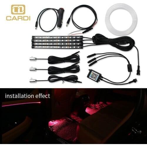 HOLYWOOT Neon Strip Lights Bluetooth Wireless Ambient Led Foot Light Remote Atmosphere Lamp Music Control Multiple Modes