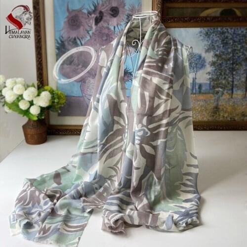 Nepalese Hand printed 100% Marino Wool Scarf Thin Soft Warm Factory Price