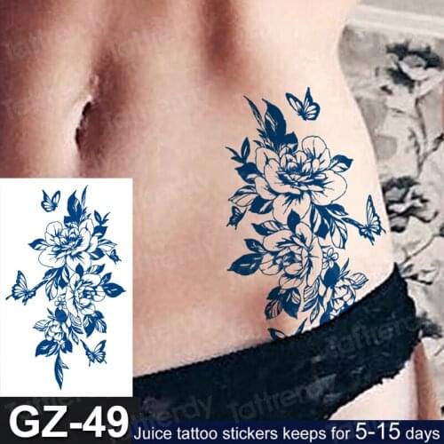 New Waterproof Temporary Tattoo Sticker Rose Peony butterfly Sexy Arm Body Art Fake Tatoo for women long lasting tatoo Waist leg