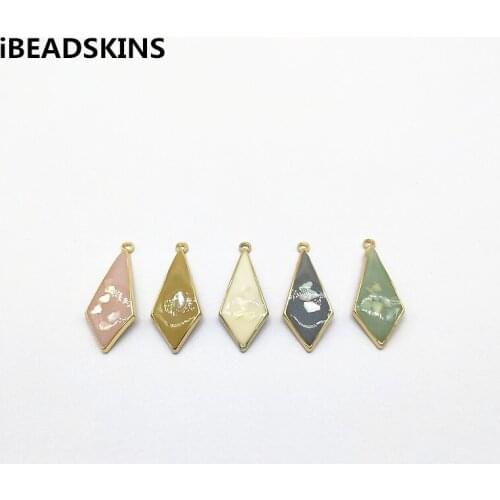 New arrival! 33x14mm 50pcs Built-in shell Rhombus shape Charm for Earrings parts,hand Made Earrings Findings Jewelry DIY