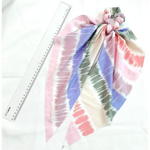 Wholesale women Tie dye hair scrunchies cute gum elegant flower printed Hair Accessories Ponytail Holder