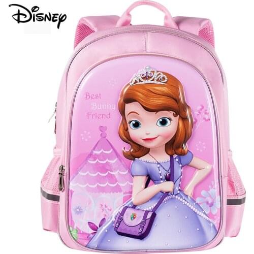 Authentic Disney New Student Schoolbag Genuine Disney Childrens Cartoon 1-4 Years Backpack Sophia 3D Laminated Film Bag