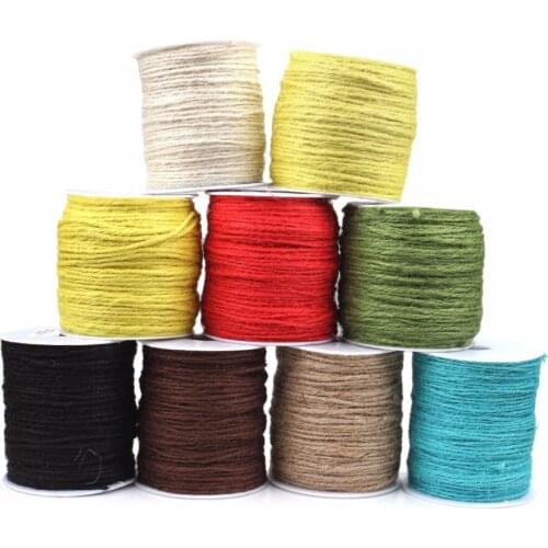 15meter/pack width 2mm Dia Hemp Rope Jute Twine Cord DIY Packing Crafting Durable and Convenient to Use jewelry fitting finding