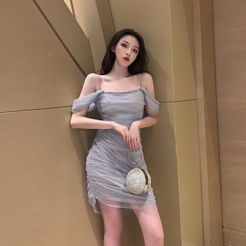 ZC1904 2020 summer new women fashion Fairy sweet sexy tight wrap buttock net gauze dress cheap wholesale