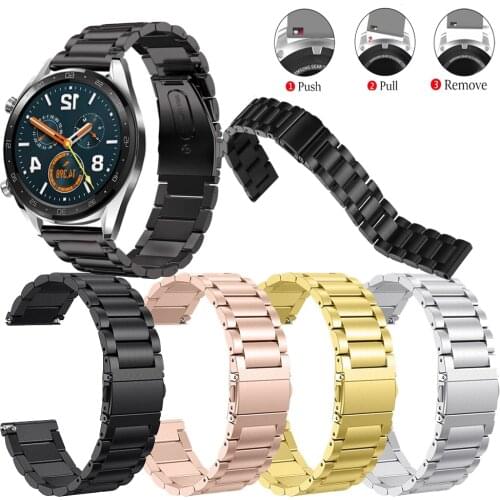 Luxurious Strap For Huawei Watch GT 2 Stainless steel metal smartwatch wristband band With Adjust tool men&women