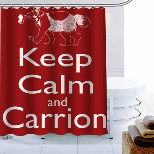ShunQian Keep Calm And Carry Shower Curtain Polyester Fabric Bath Screens Curtains For Bathroom 3D Waterproof Bath Curtain Hook