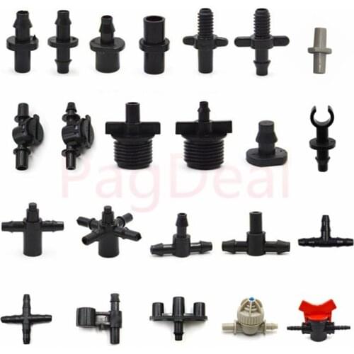 47 mm Hose Connector Fittings Drip Irrigation Barbed Connectors for 1/4" 4/7mm Garden Lawn Water Hose Valve Coupling Accessory