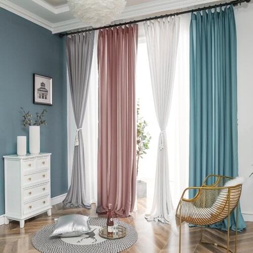 Modern and Simple White Gauze Tulle Solid Color Voile Curtains for Living Room Grey Window Curtains for Bedroom Curtain Drapes