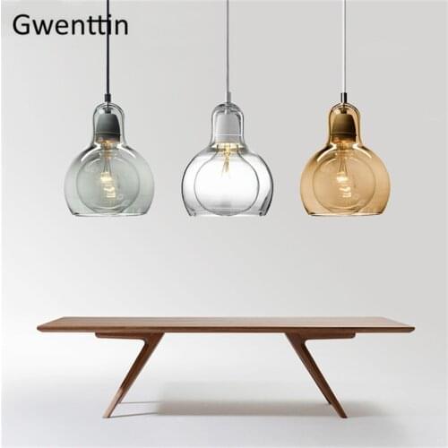 Modern Glass Pendant Lights Led Loft Nordic Hanging Lamp Gourd Hanglamp for Living Room Kitchen Home Lighting Fixtures Decor E27