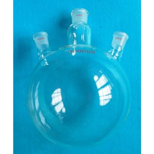 3L,24/29,3-neck,Round Bottom Glass Flask,Three Necks,3000ml,Laboratory Chemistry Bottle