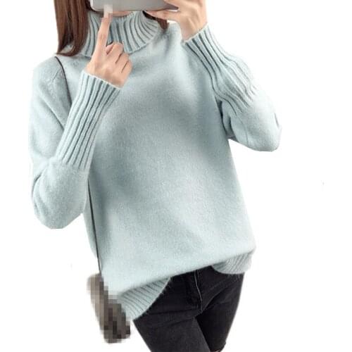 ZG1071 Autumn winter 2020 new women fashion loose-fitting turtleneck long-sleeved knit sweater cheap wholesale