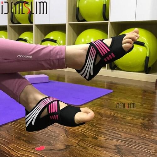 IDEALSLIM Pilates Dance Shoes Indoor Non-slip Yoga Shoes Anti-skid Gym Socks Yoga Fitness Socks Open Toe
