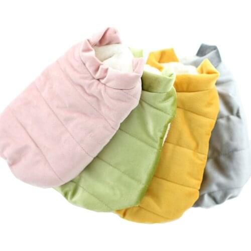 Warm Winter Soft Dog Coats Quilted Golden Velvet Dog Vest Jacket Teddy Bichon Cothes for Pets XS S M L XL