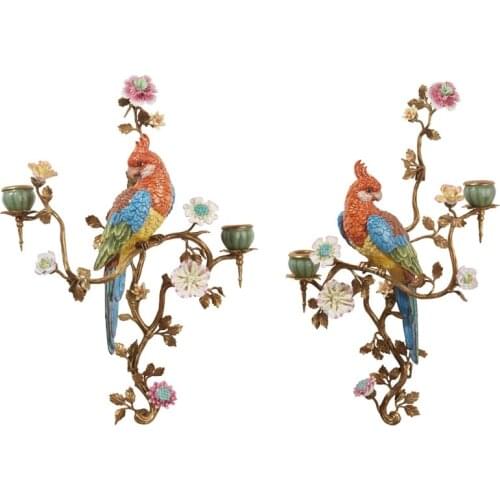 High-end ceramic copper Candlestick European style luxury candle holders Housewarming Gift