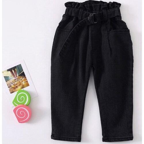 2 3 4 5 6 Years Girls Jeans Childrens Denim Pants for Girls Autumn Fashion New Toddler Girl High Waist Denim Pants Girl Jeans