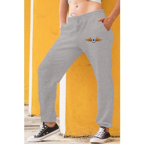 Angemiel Wear Kantalı Eye Gray Women Sweatpants