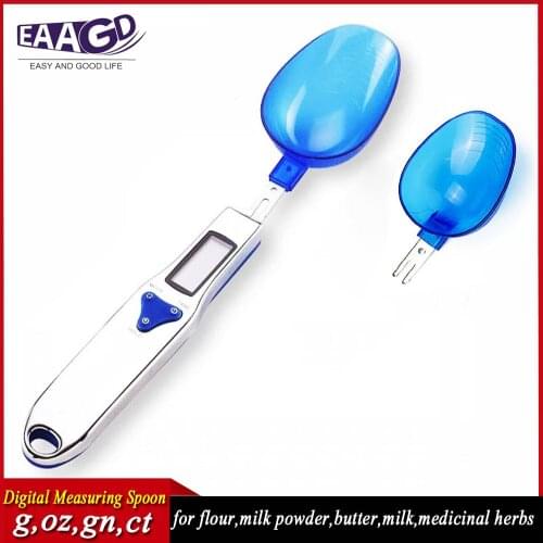 1Pcs Electronic Spoon Kitchen Measuring Digital Scale LCD Display 500g/0.1g, 300g/0.1g with 2 Detachable Weighing Spoons