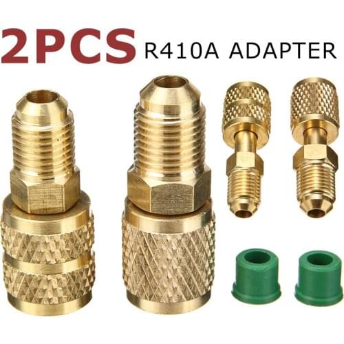 2pcs Brass Safety Valve Hose Quick Coupler High Quality Brass Adapter Female to Male Air Conditioners Pump Tool