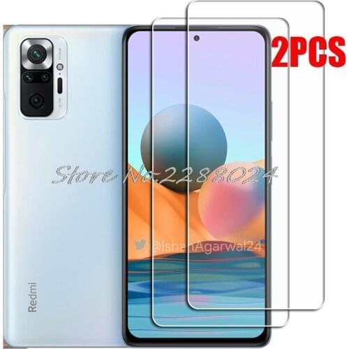 2PCS FOR Xiaomi Redmi Note 10 High HD Tempered Glass Protective On Note10 M2004J7AC, M2007J22C, M2007J17C Screen Protector Film