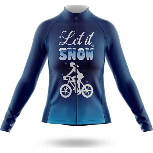 2021 Let It Snow Cycling Jersey Long Sleeve Clothing Race Road Bike Shirts Bicycle Tops MTB Uniform Maillot