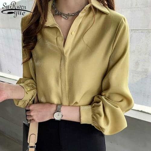 2021 Autumn New Fashion Plus Size 4XL Blouse Casual Women Shirts Long Sleeve Buttons White Shirt Women Tops Streetwear 11384